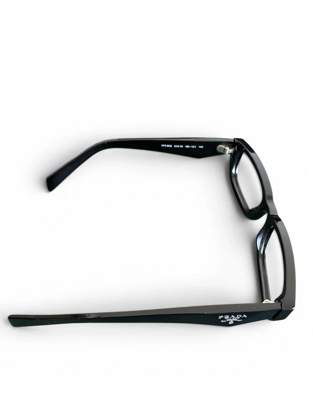 Prada Glossy Black Rectangular Women's Glasses